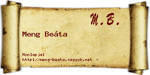 Meng Beáta névjegykártya